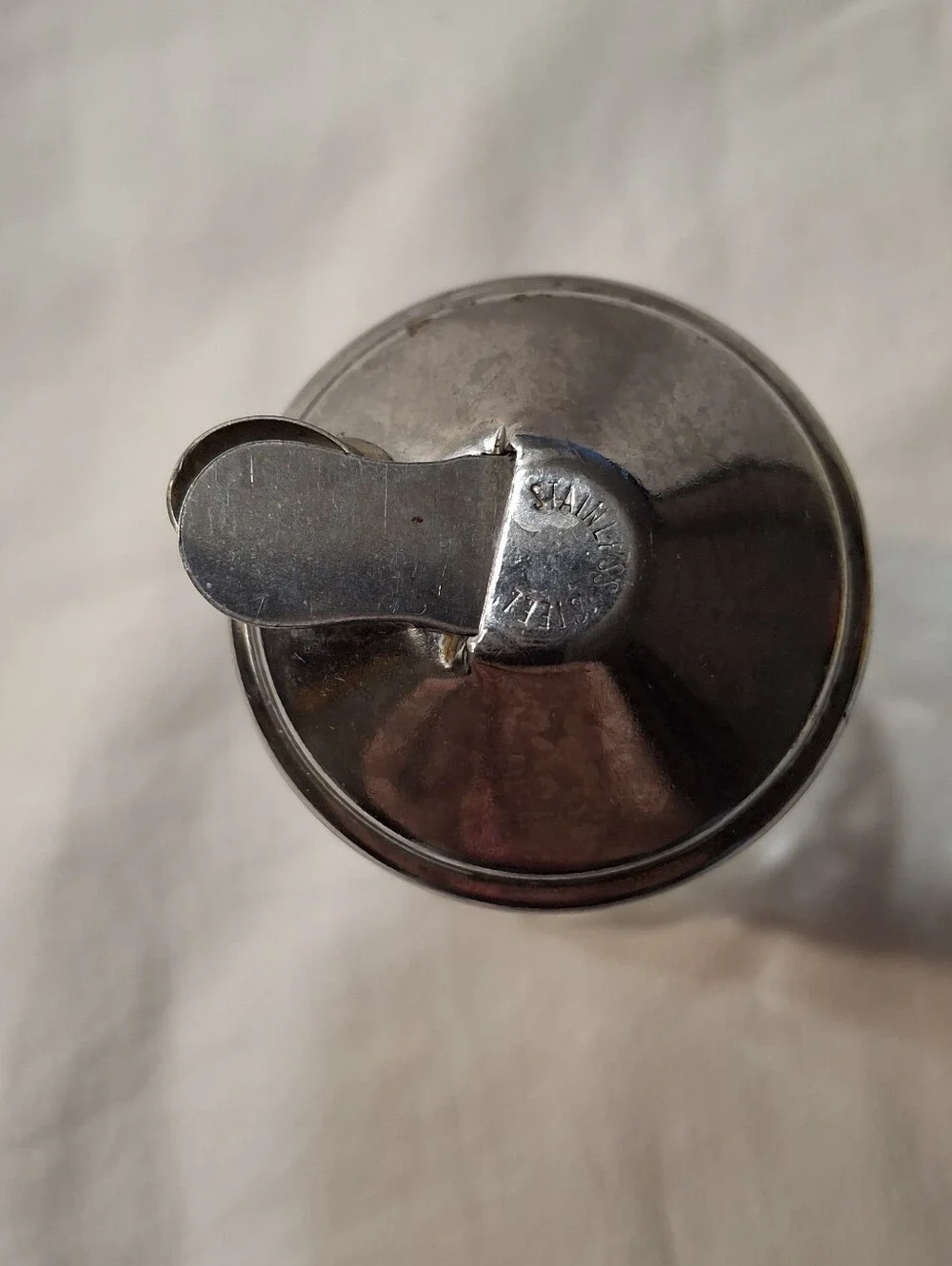 Vintage Glass Sugar Dispenser- Mid-Century- Metal Top